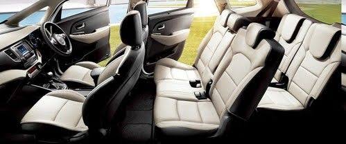 Kia Carens Interior & seating | Car hire in ahmedabad
